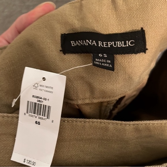 NWT Banana Republic High Rise khaki utility pants. Cotton Linen blend Sz.6S - Picture 8 of 9